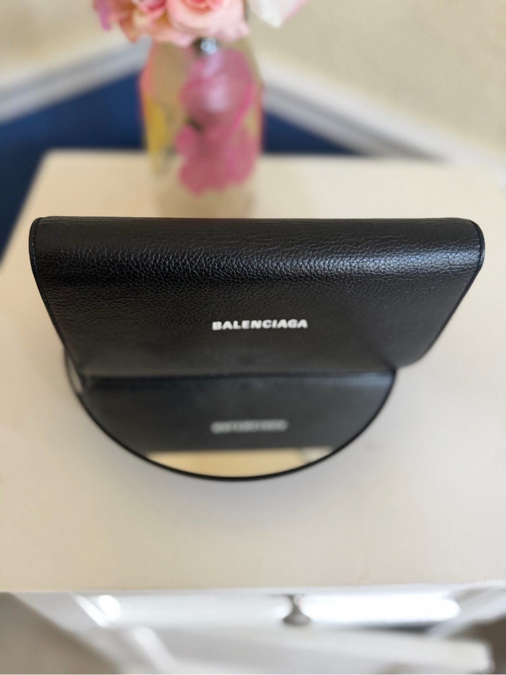 Balenciaga Cash Long Bifold Wallet Black Logo Clutch Grained Calfskin Leather - Picture 7 of 16